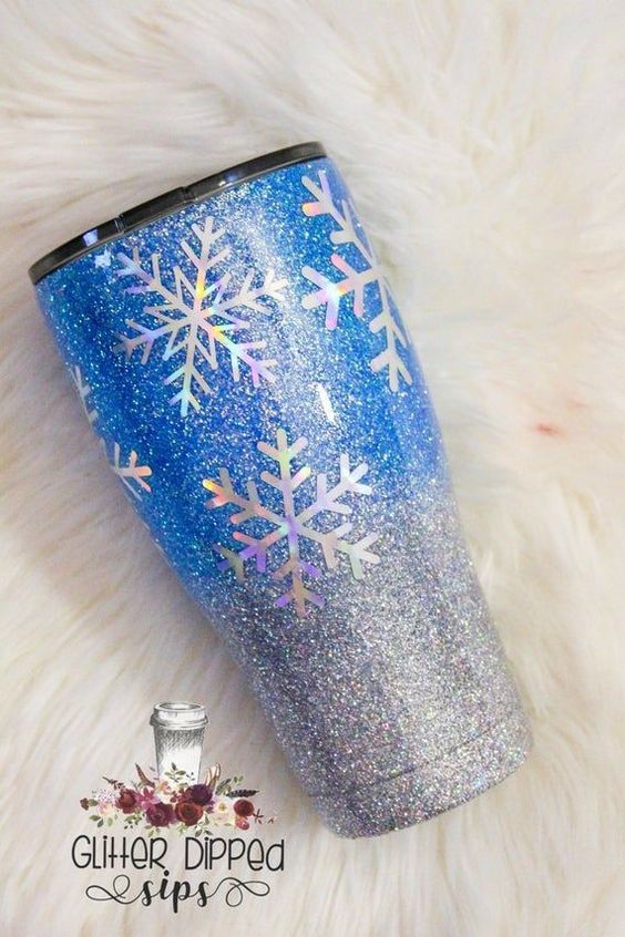 Winter Wonderland Snowflake Glitter Tumbler