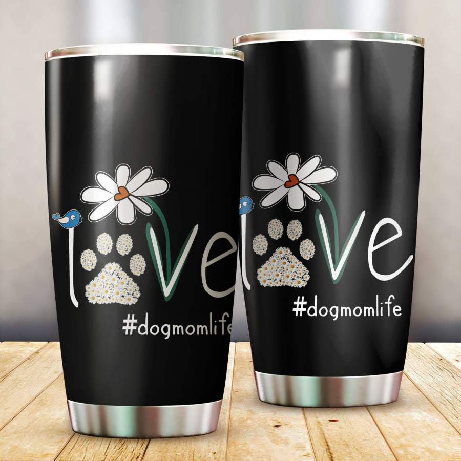 Love Paw Dog Daisy Dogmomlife Stainless Steel Insulated Tumbler Cups