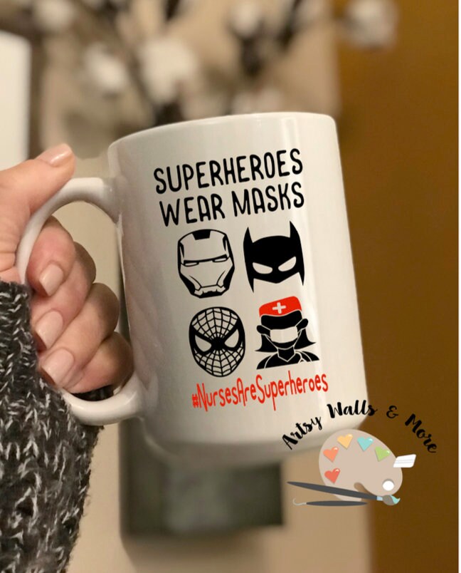 Nurse coffee cup mug Nurses are Superheroes gift Nurse superhero coffee cup RN LPN Pediatric PICU nurse coffee mug gift nurse appreciation