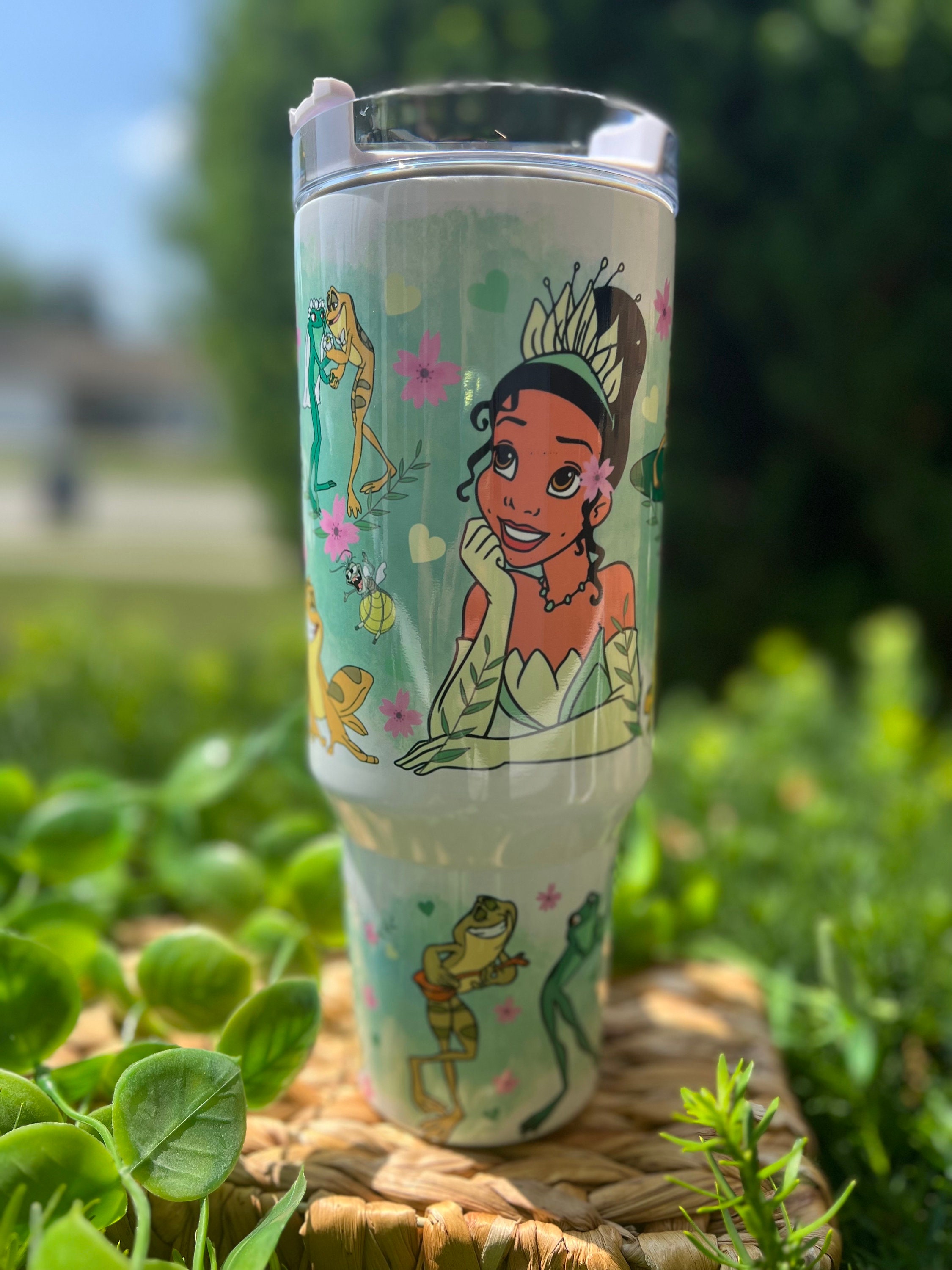 Tiana  40oz Tumbler| Sublimation | Tumbler with handle| Princess | frog|  Dupe| Tumbler