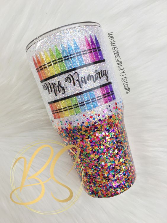 Glitter Teacher Tumbler, Glitter Tumbler Personalized, Sparkle Tumbler