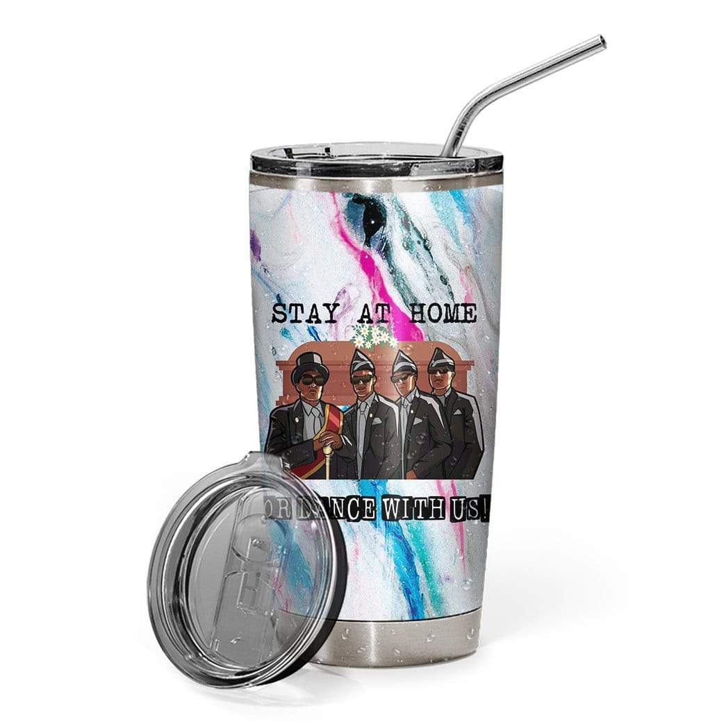 Gearhuman 3D Stay Home Custom Design Vacuum Insulated Glitter Tumbler