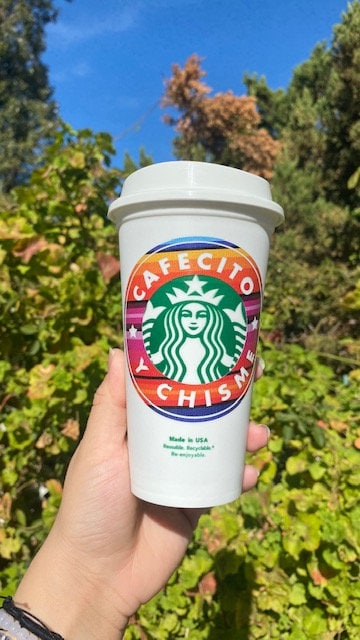 Cafecito y Chisme Hot Cup || Hot Cup, Cafecito y Chisme Starbucks Cup , Serape Vinyl, Coffee Lover Cups, Starbucks Cups