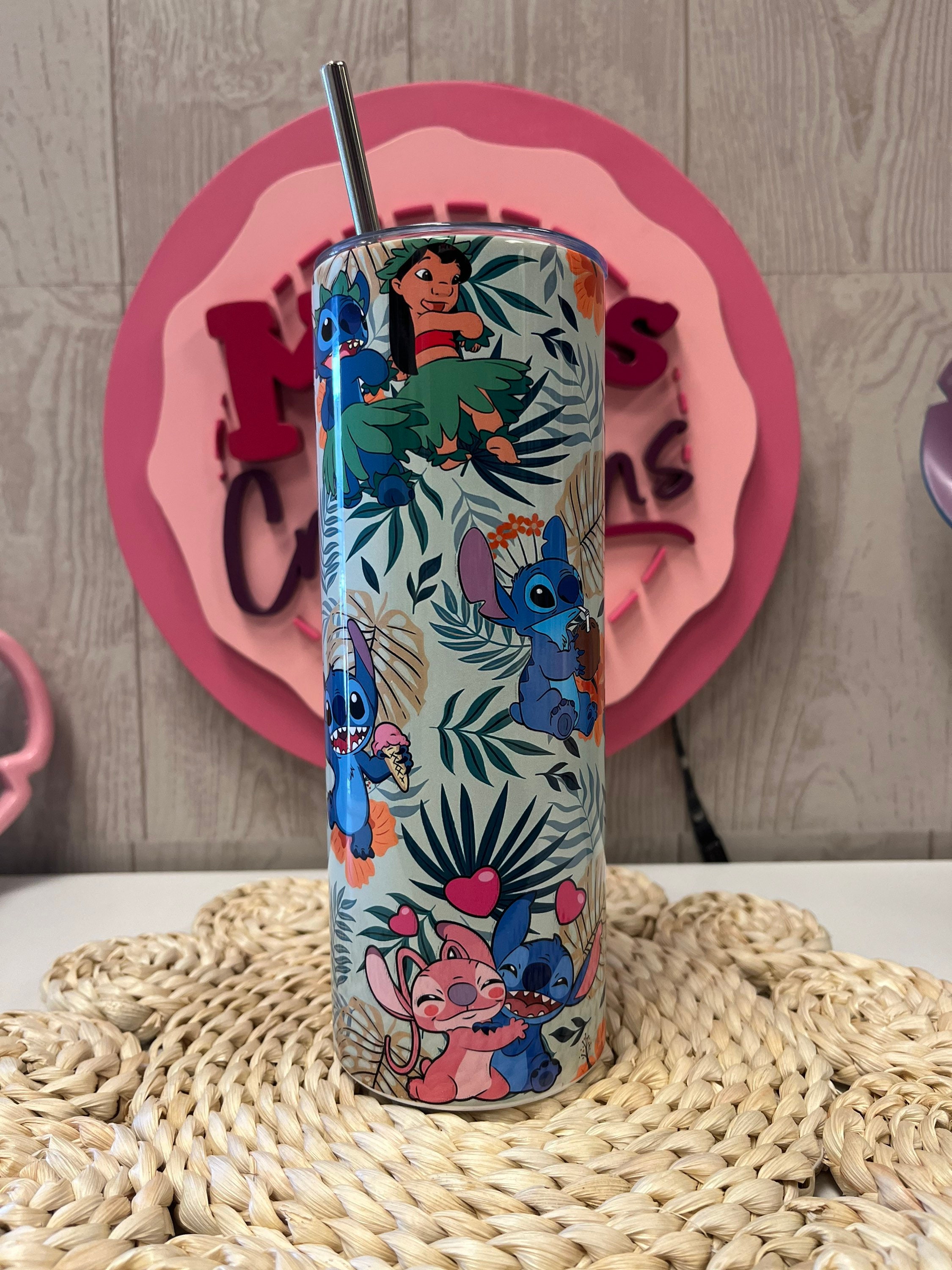 Stitch Hawaiian custom tumbler, stitch tumbler, Lilo and stitch tumbler