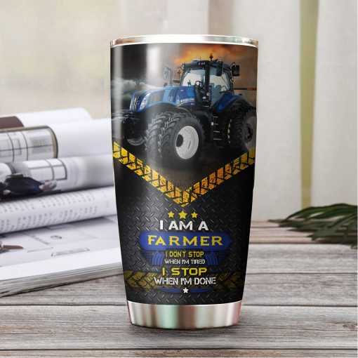 New Holland Tractor Stainless Steel Tumbler, Gift For Parent, Father’S Day Gift Ideas, Gifts For Dad, Mother’S Day Gifts, Gift For Husband