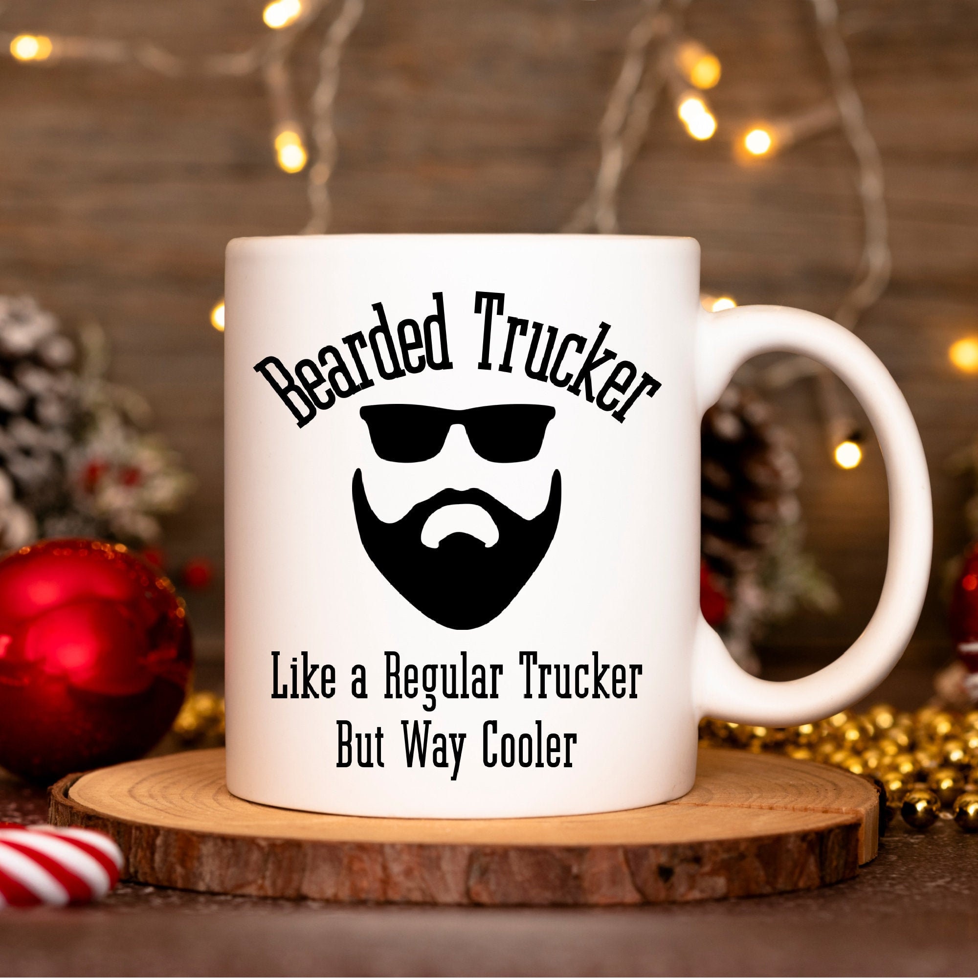 Bearded Trucker Mug Gifts for Truckers Truck Driver Gifts Trucker Dad Trucking Gift Tow Truck Driver Trucker husband