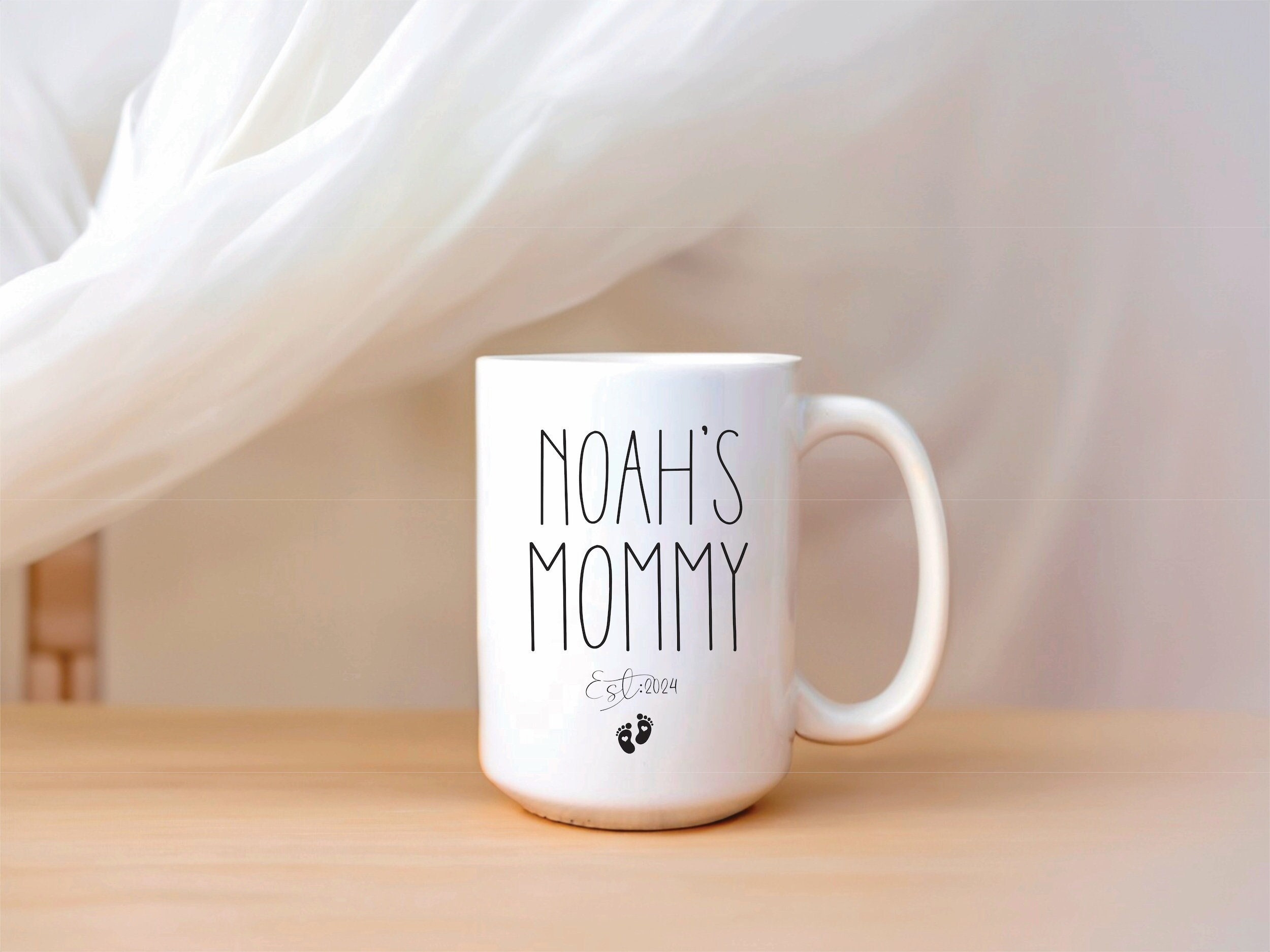 Mommy Est Mug, First Time Mom Gift, New Mom Gift, Perfect Pregnancy Announcement, Baby Shower or New Baby Gift, Mom to be Gift for New Mom