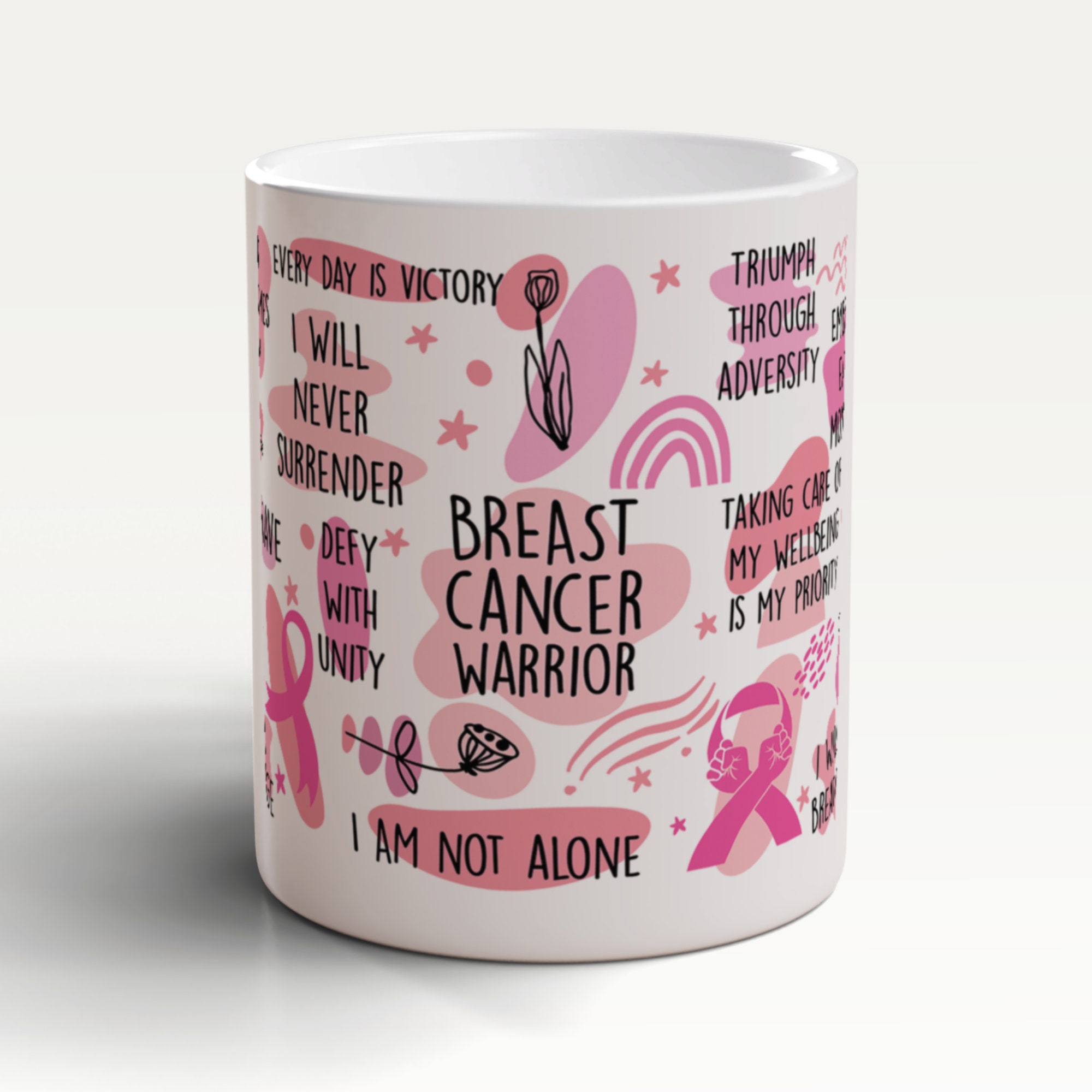 Breast Cancer Warrior Mug, Breast Cancer Mug, Breast Cancer Gift, Cancer Survivor, Chemotherapy Gift, Daily Reminder Mug, Affirmation Mug