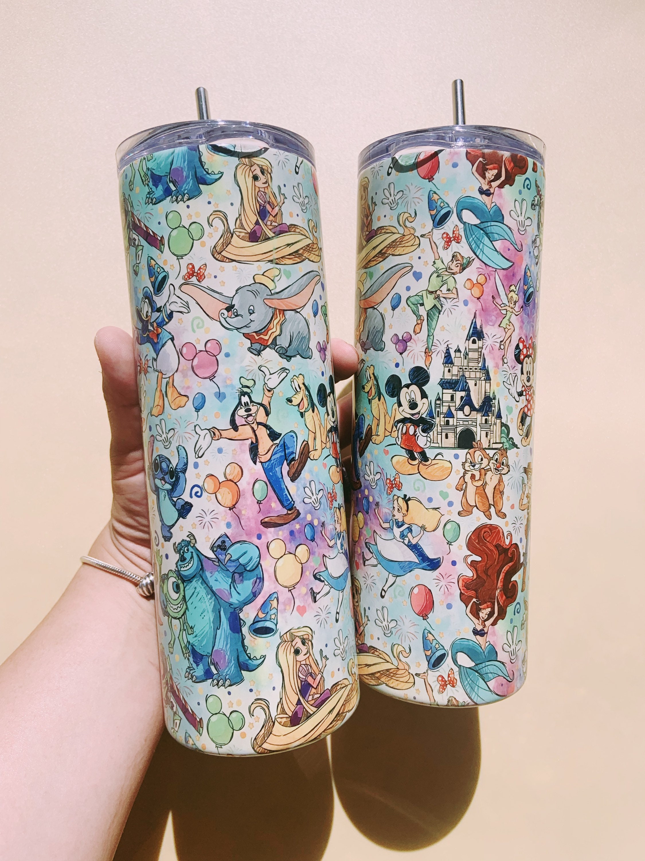 Disney inspired tumbler, Disney princess tumbler, Disney Pastel Cup, Disney cup