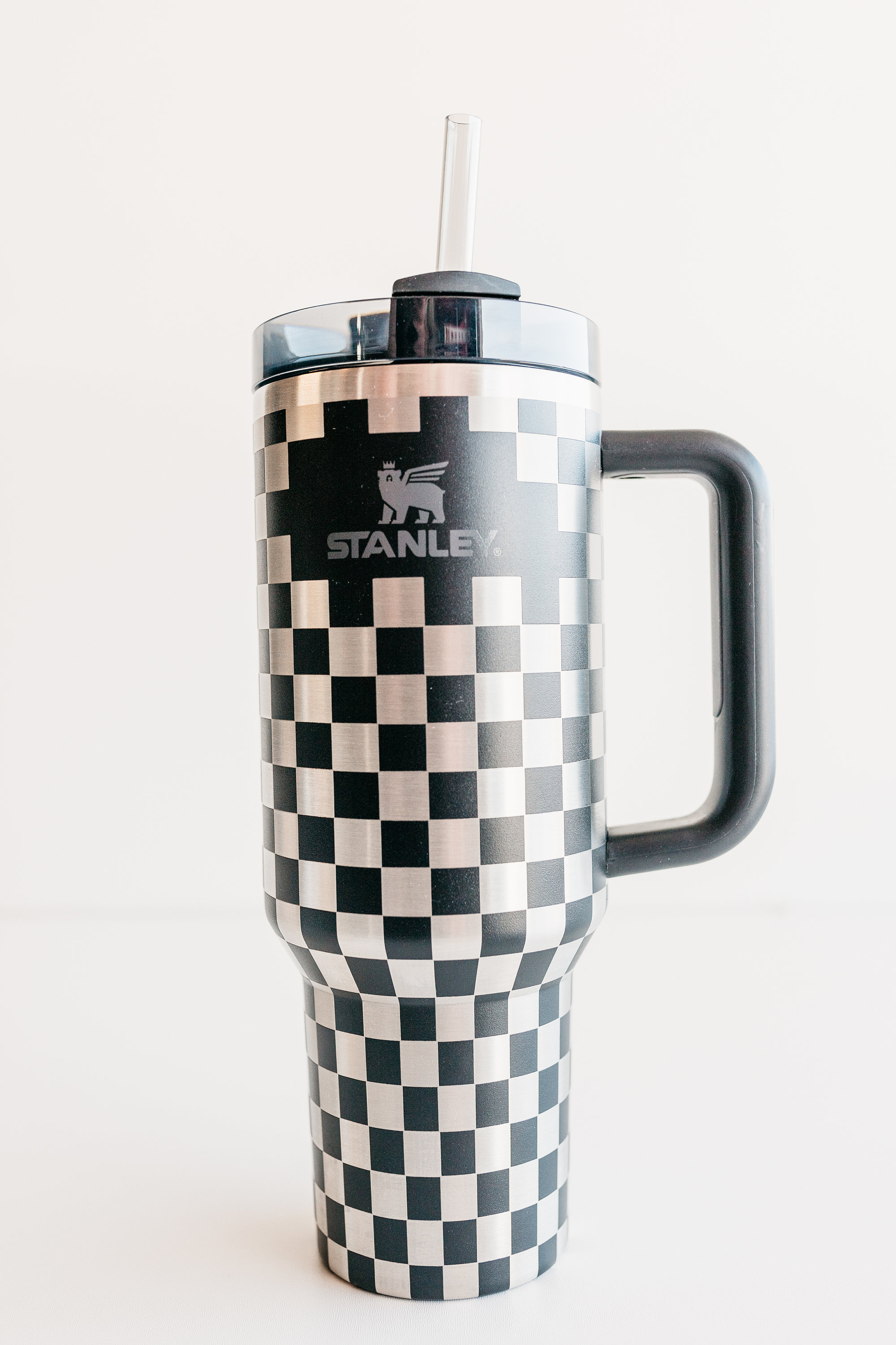 Stanley 40oz tumbler | Custom  Engraved with Checkered Design