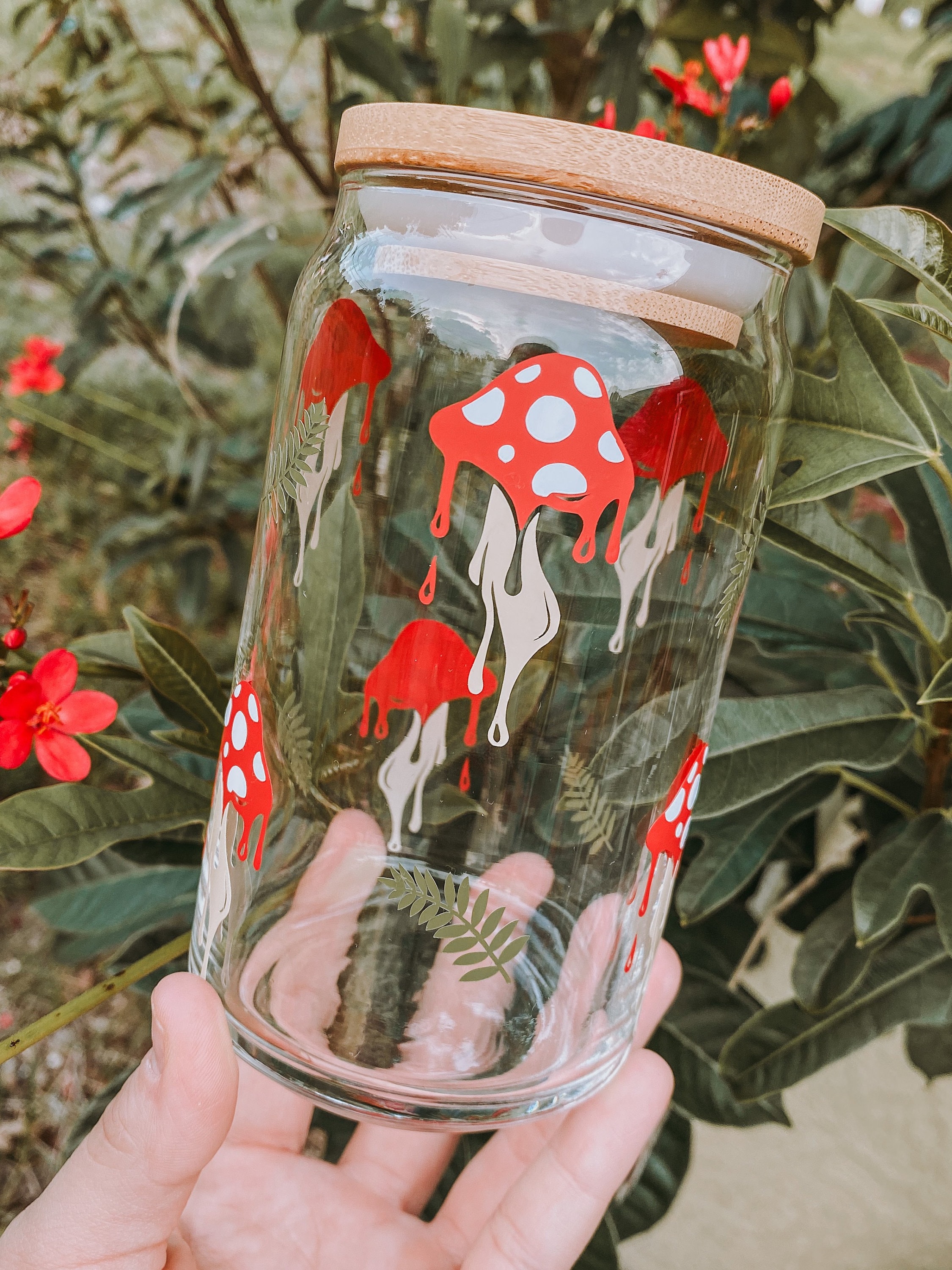 Melting mushroom can glass | beer can glass | libbey can glass | coffee can glass | retro can glass