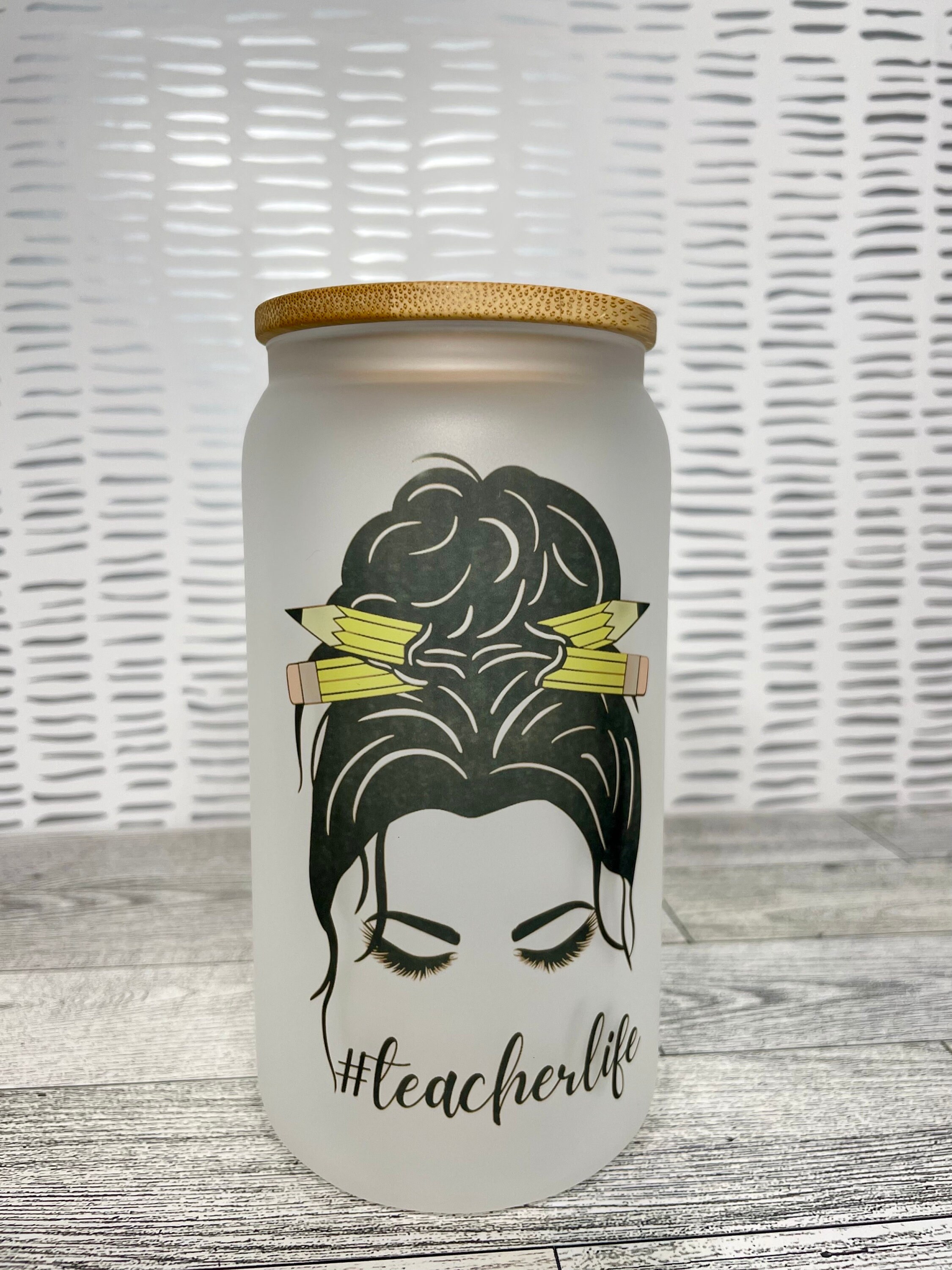 Teacher Life Glass, #teacherlife Beer can glass, Coffee lover, Valentines gift, Teaxher gift, Sublimation