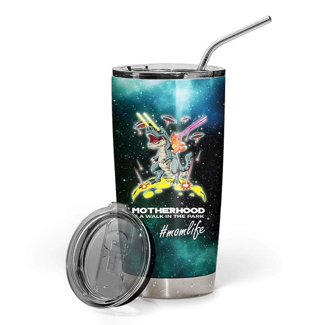 Gearhuman 3D Motherhood Is Walk In The Park Momlife Design Vacuum Insulated Glitter Tumbler