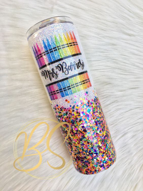 Glitter Teacher Tumbler, Glitter Tumbler Personalized, Sparkle Tumbler, Teacher Tumbler