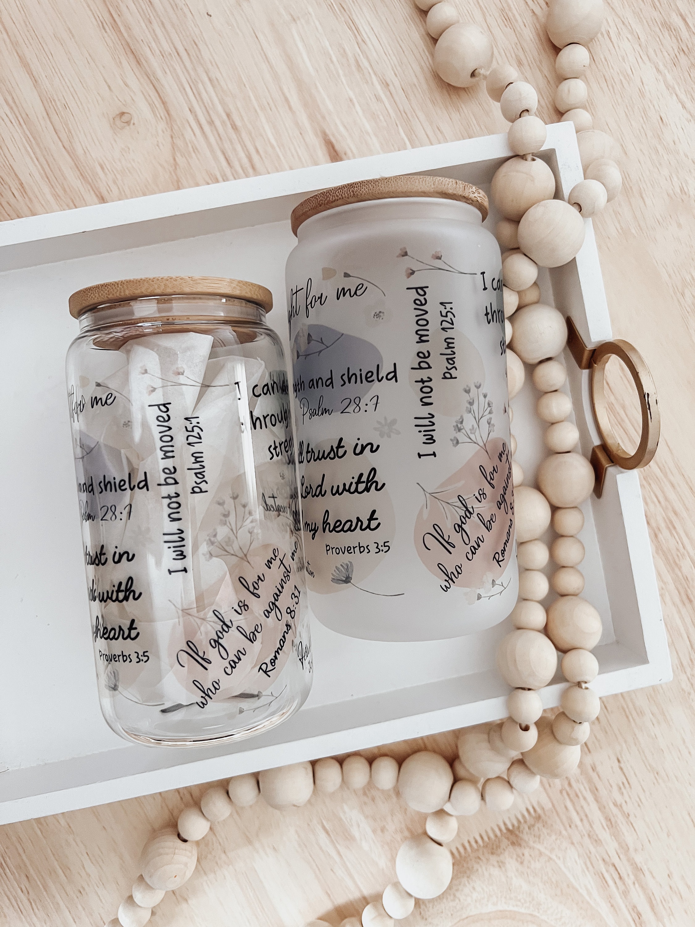 Christian Gifts: Empowering Glass Cup with Affirmations, Inspirational Tumbler, BPA-free Straw Cup, Faithful Christian Women