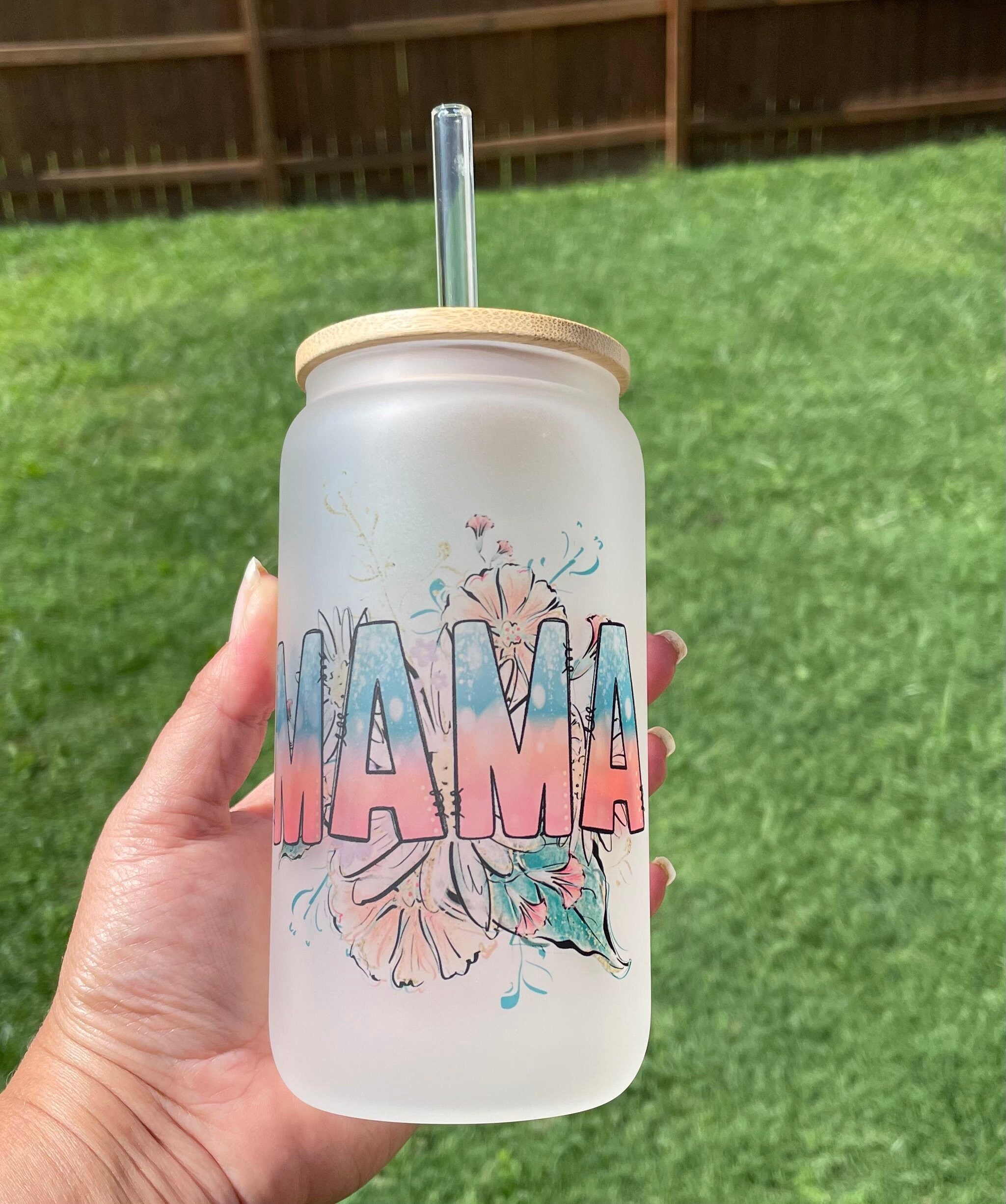 Frosted Iced Coffee Glass Can| Iced Coffee Can| Libbey Glass|Boy Mom|Girl Mom | Mama