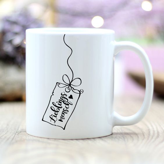 Keramik Tasse bedruckt Lieblingsmensch Mugs