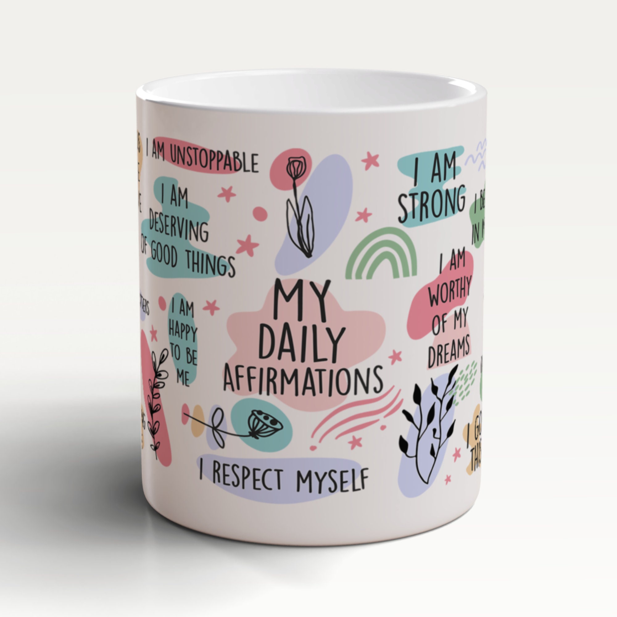 Daily Affirmation Mug, Affirmation Mug, Motivational Mug, Inspiration Mug, Good Vibes Mug, Mindfulness Mug, Gratitude Mug, Self Affirmation