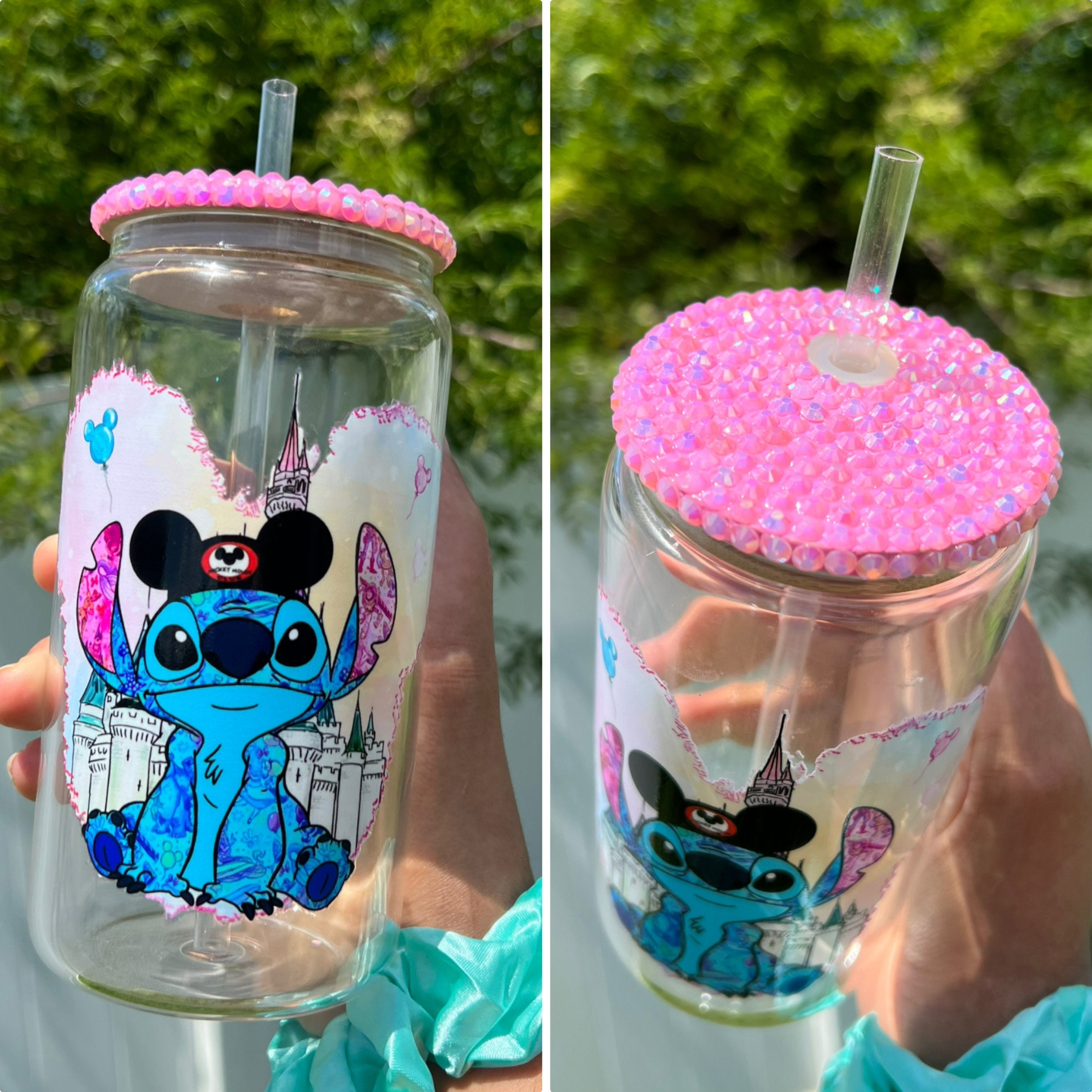 Stitch at Disney Vacation inspired 16 Oz Beer Can Glass Cup, Stitch Glass Cup, Stitch Mugs, Stitch Tumblers, Disneyland Cups, Disney Cups