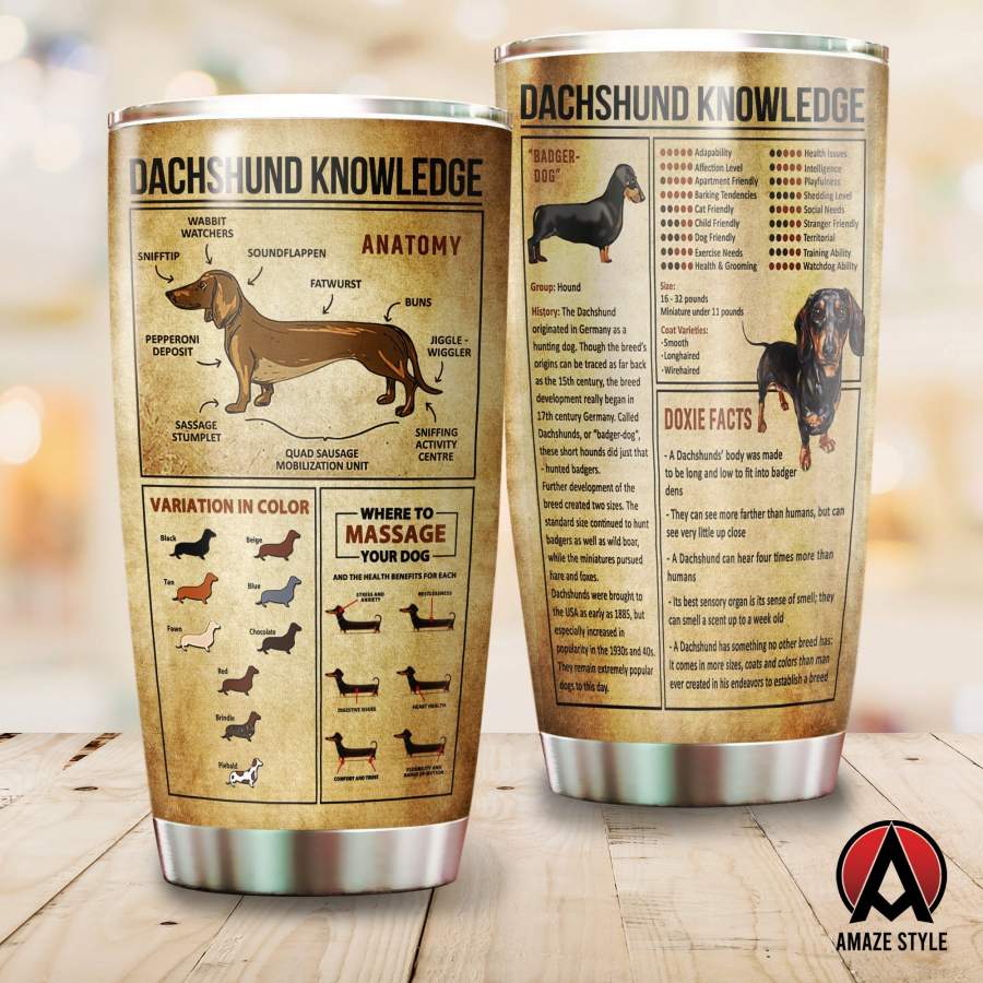 Dachshund stainless steel tumbler HAC250302