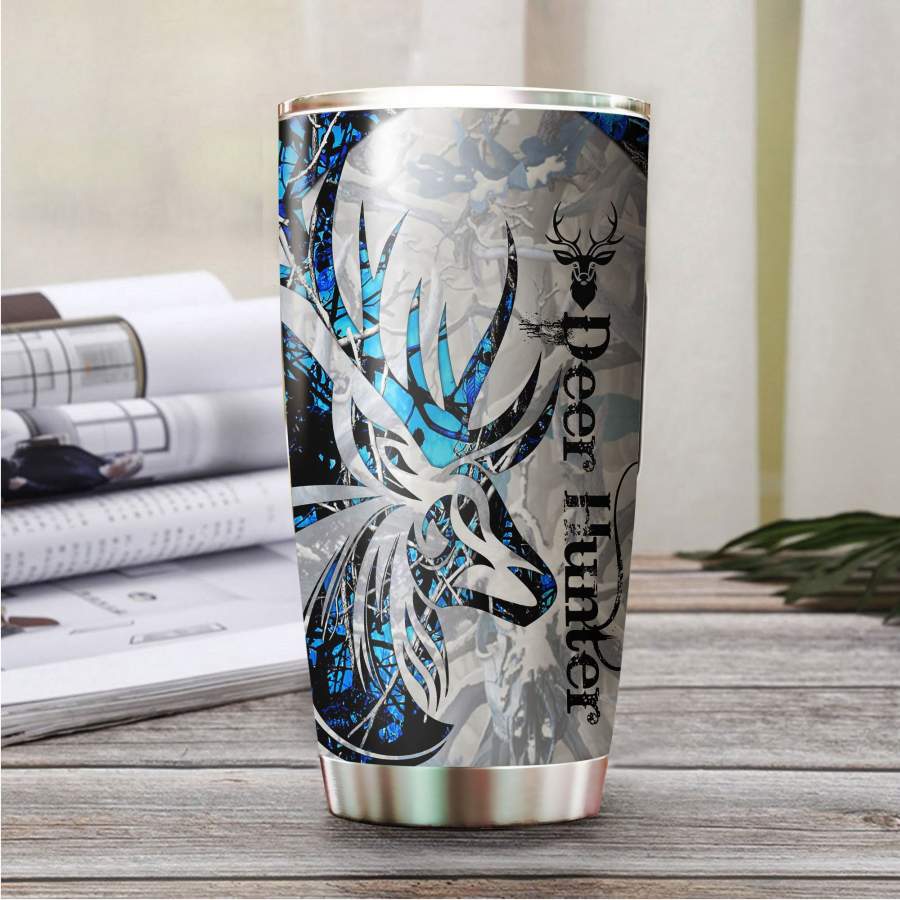 Beautiful Deer Tattoo Blue Camo Stainless Steel Tumbler