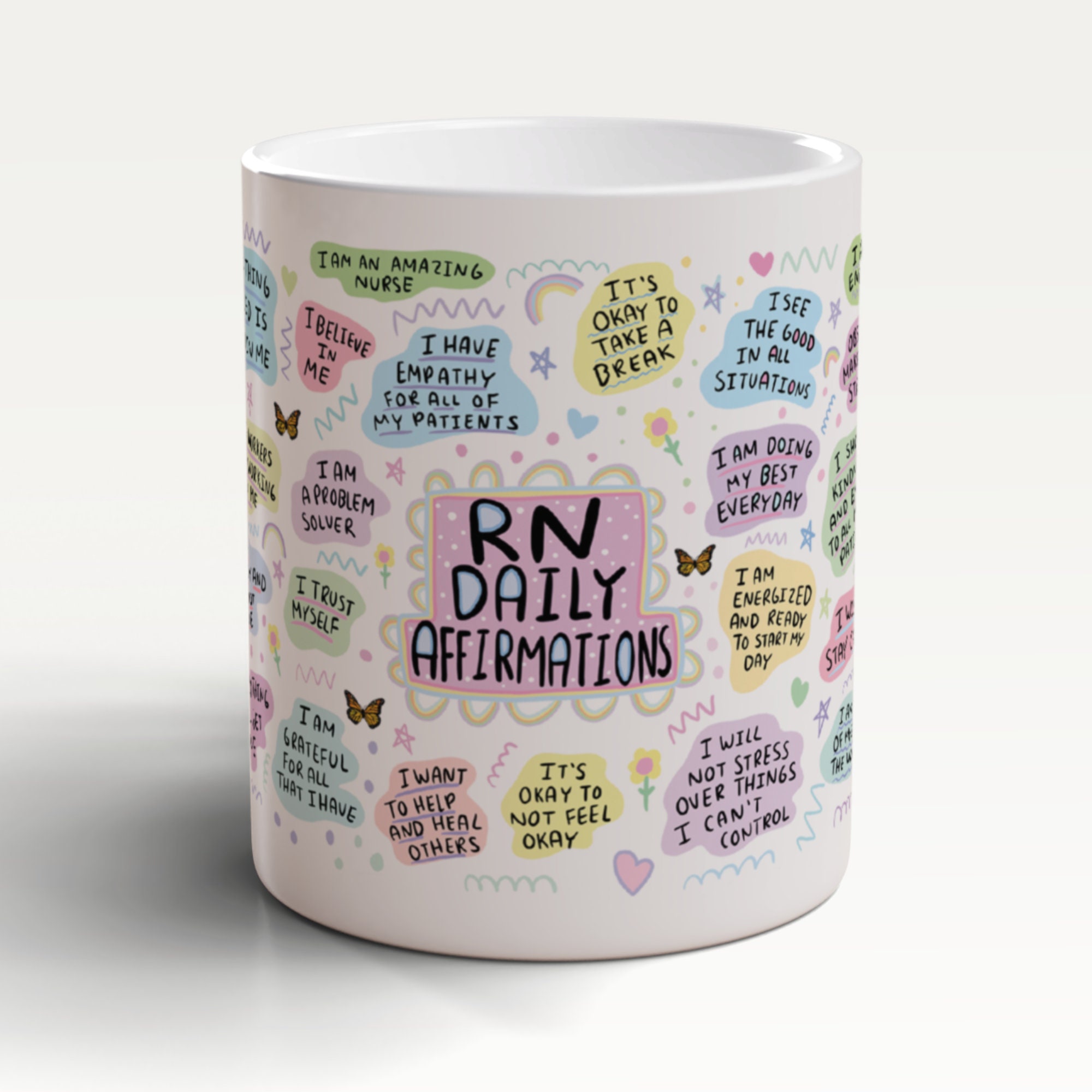 RN Daily Affirmations Mug, RN Mug, Registered Nurse Mug, Registered Nurse Gift, Gift For Registered Nurse, Nurse Gift, New Nurse Gifts