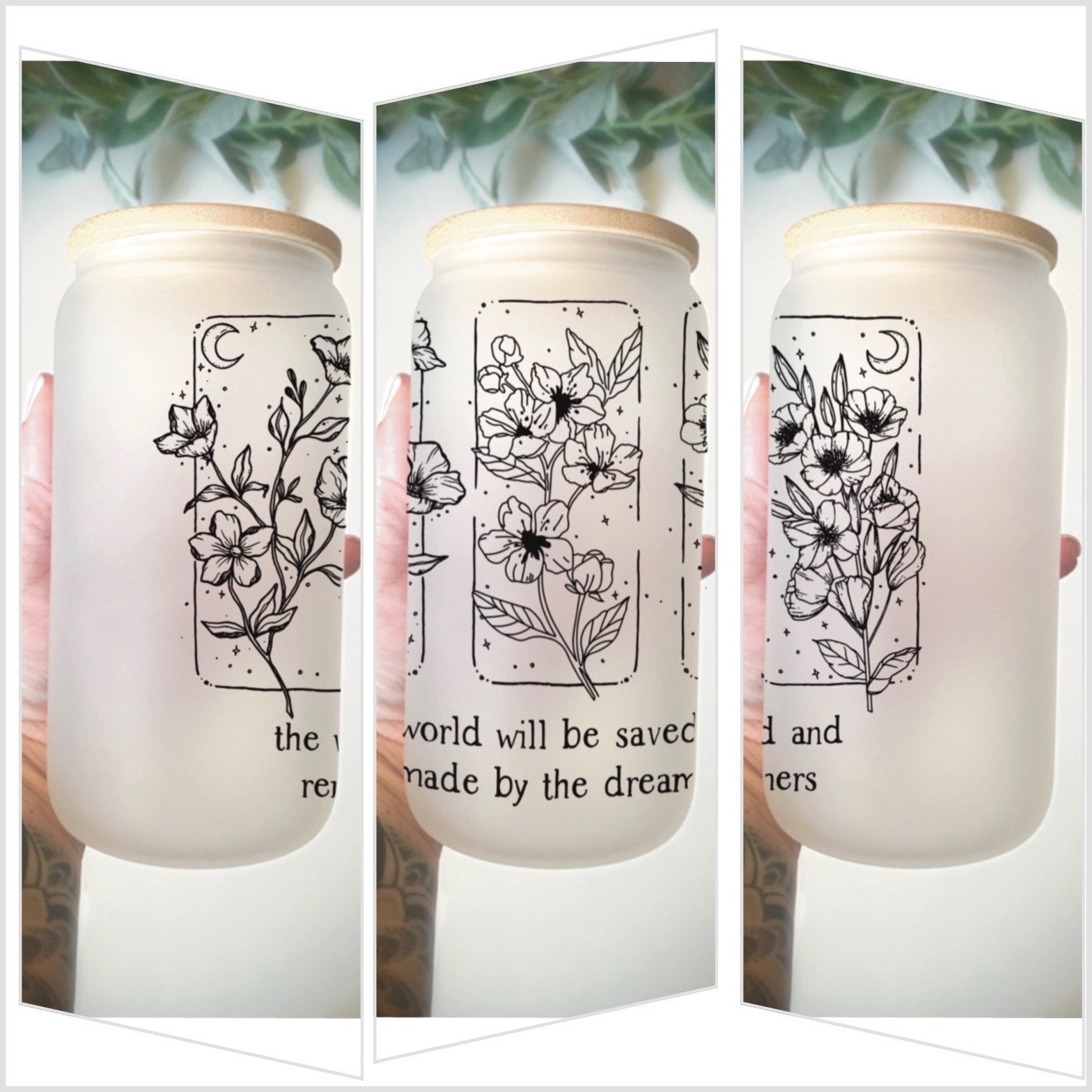 Vintage Throne of Glass Flower Tumbler/ Aelin Galathynuis tumbler/ flower tumbler/ bookish tumbler/ Celestial cup