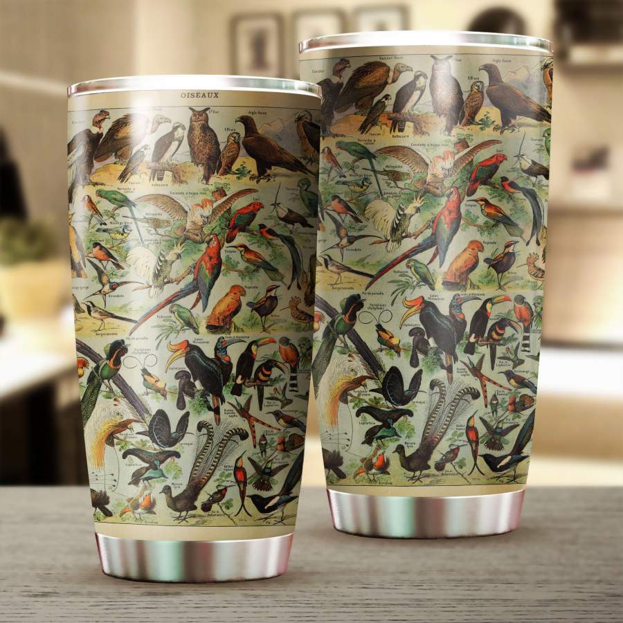 Beautiful Oiseaux Stainless Steel Tumbler