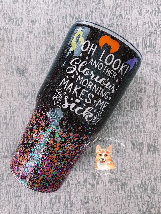 Halloween Witch Personalized Glitter Tumbler