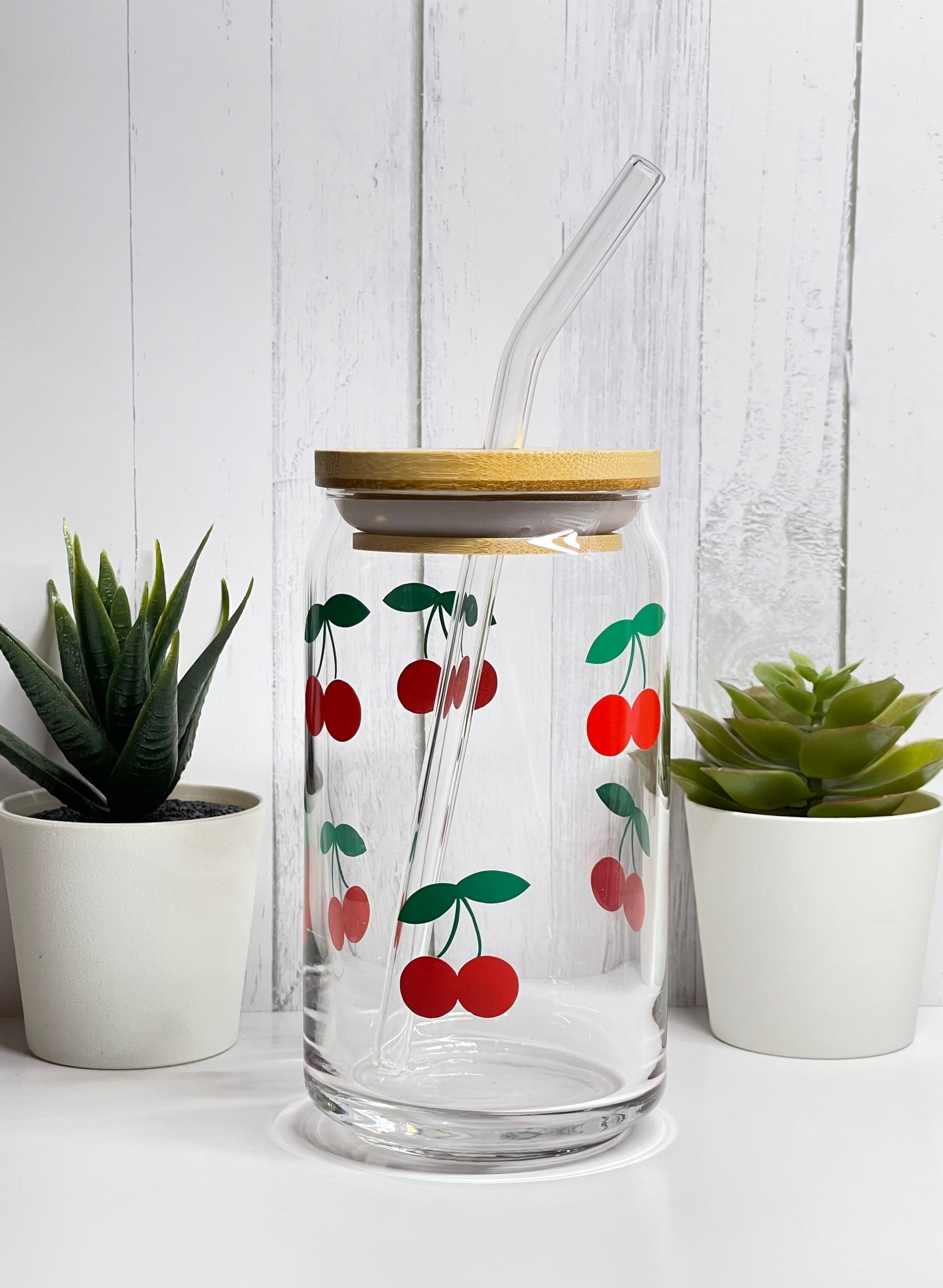 Cherry Glass Can, Cherries, Fruit Glass Can, Beer Can Glass, Iced Coffee Can, Summer Iced Coffee Cup, Trendy Cup