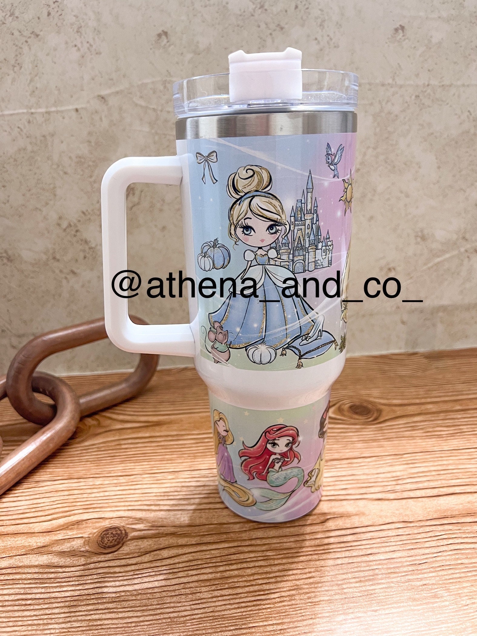 Magic Princess Friends 40 oz tumbler | 40 oz tumbler| travel mug | 40 oz tumbler with handle| Princess tumbler