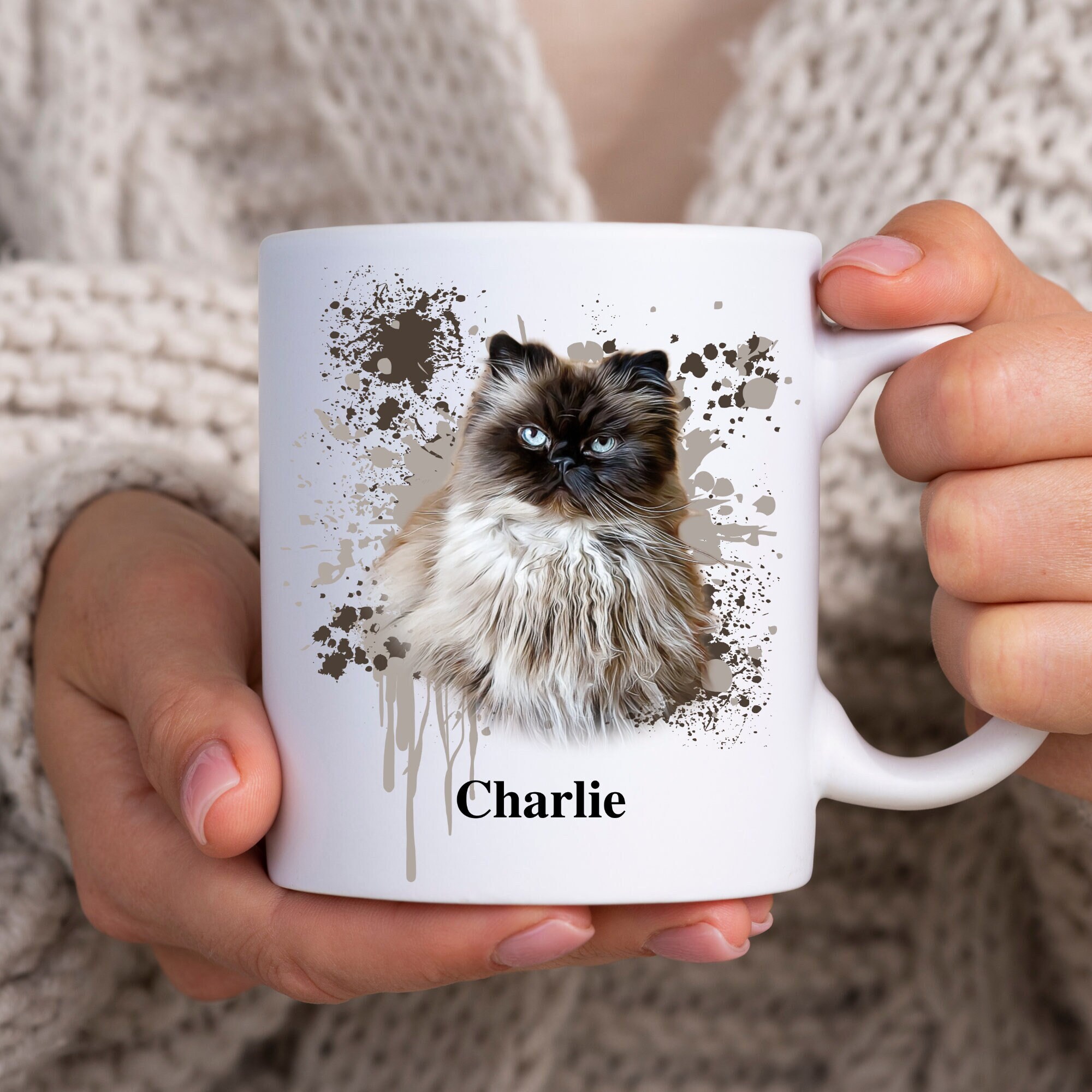 Personalized Cat Mug, Custom Cat Coffee Cup, Custom Digital Portrait Mug, Cat Face Mug, Custom Cat Photo Mug, Custom pet mug, Digital Image