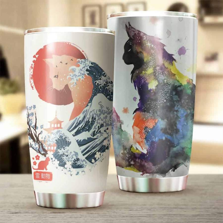 [Stainless Steel Tumbler 20 Oz] Cat Stainless Steel Tumbler, Cat Stainless Steel Mug Father’s Day gifts, Mother’s Day gift