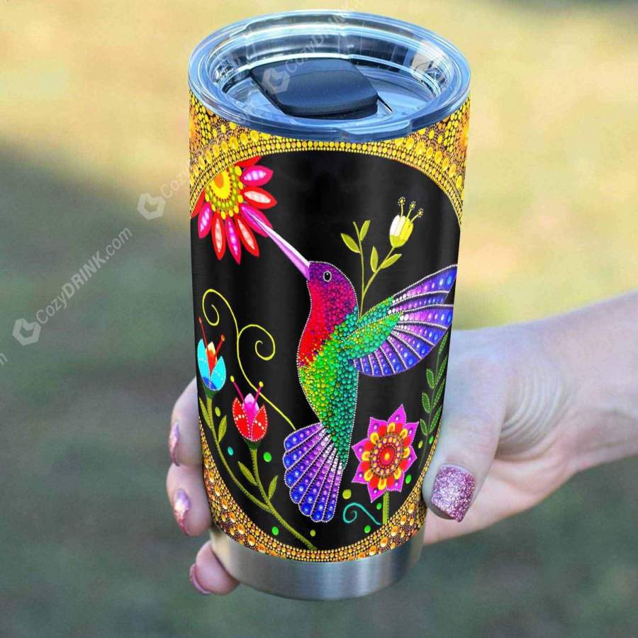 Stunning Hummingbird Stainless Steel Tumbler K08L9