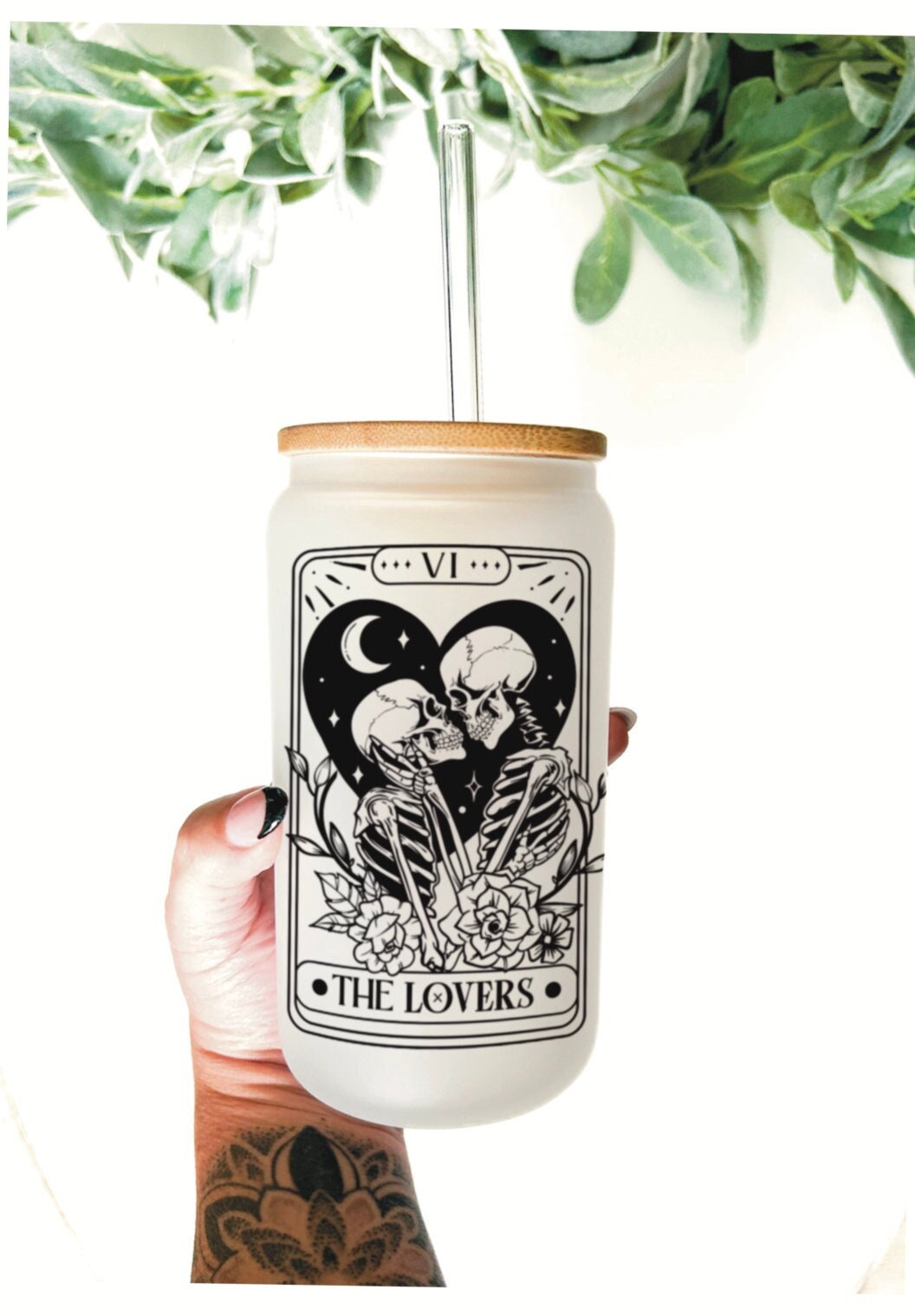 Lovers Tarot Card tumbler/ Lovers tumbler/ Lovers Tarot Card Cup/ celestial tumbler